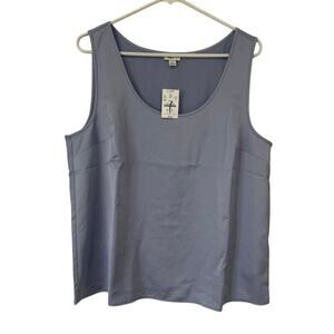 NWT J.Crew Women's Scoopneck Shell Top Blouse in Periwinkle Blue Purple Large